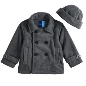 Great Guy Fleece Midweight Peacoat & Hat Set